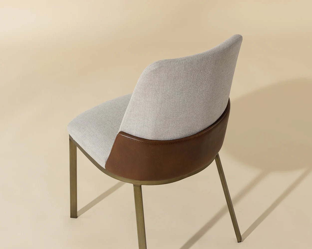 Marie Dining Chair - Belfast Oatmeal / Bravo Cognac - Central Designs