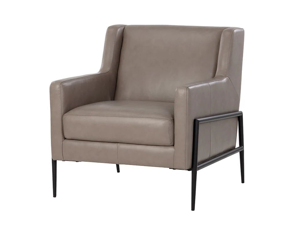 Talula Lounge Chair - Alpine Grey Leather - Central Designs