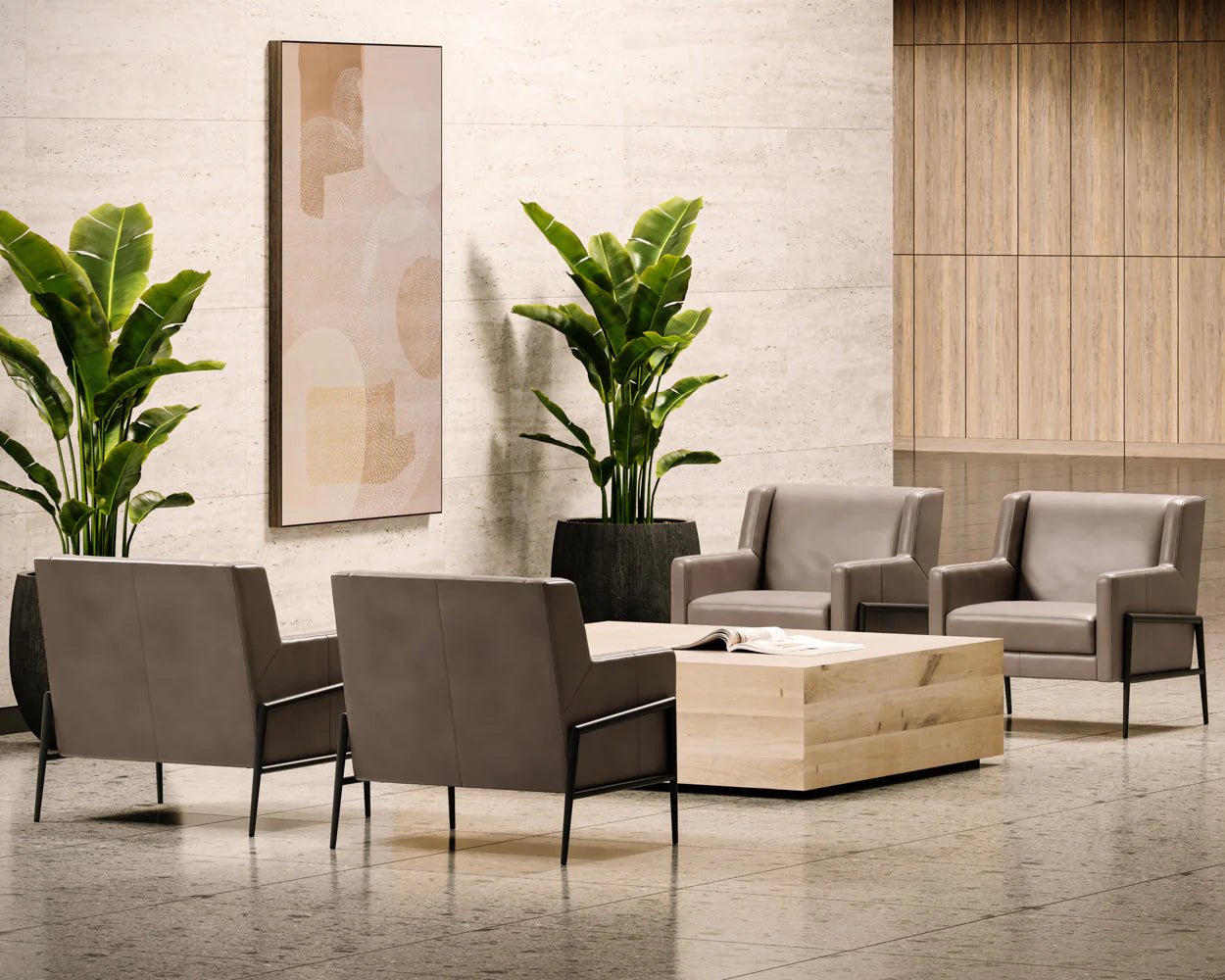 Talula Lounge Chair - Alpine Grey Leather - Central Designs