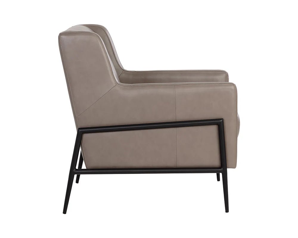 Talula Lounge Chair - Alpine Grey Leather - Central Designs