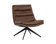 Keller Swivel Lounge Chair - Missouri Mahogany Leather - Central Designs