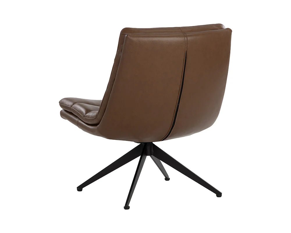 Keller Swivel Lounge Chair - Missouri Mahogany Leather - Central Designs