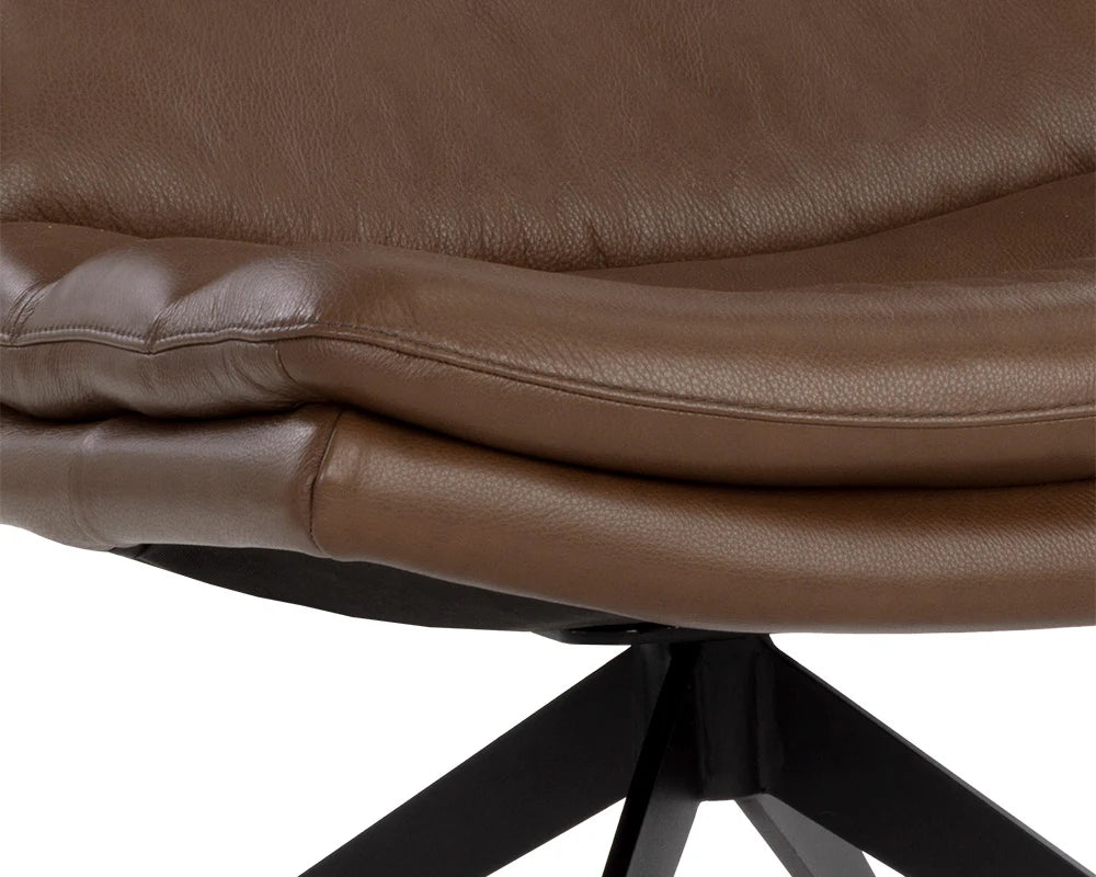 Keller Swivel Lounge Chair - Missouri Mahogany Leather - Central Designs