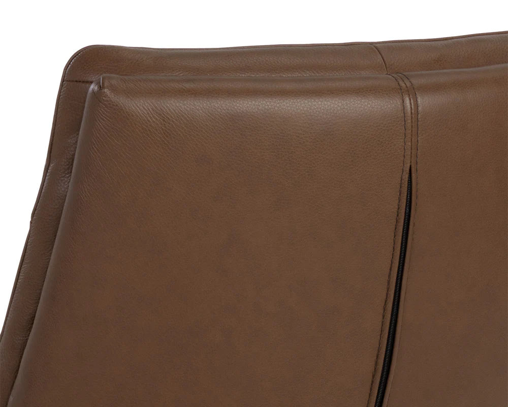 Keller Swivel Lounge Chair - Missouri Mahogany Leather - Central Designs