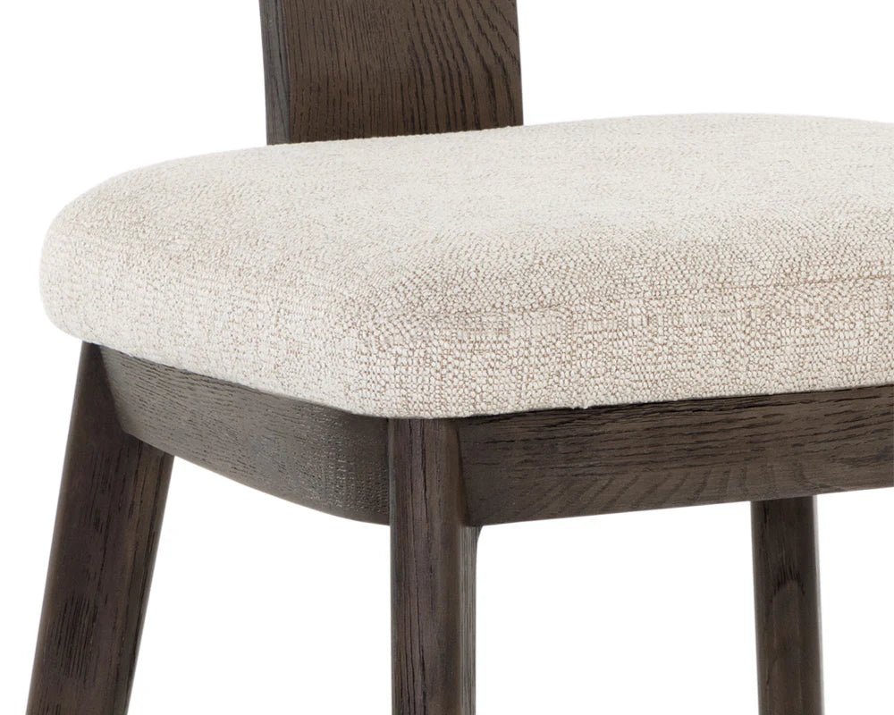 Rickett Dining Chair - Dark Brown - Dove Cream - Central Designs