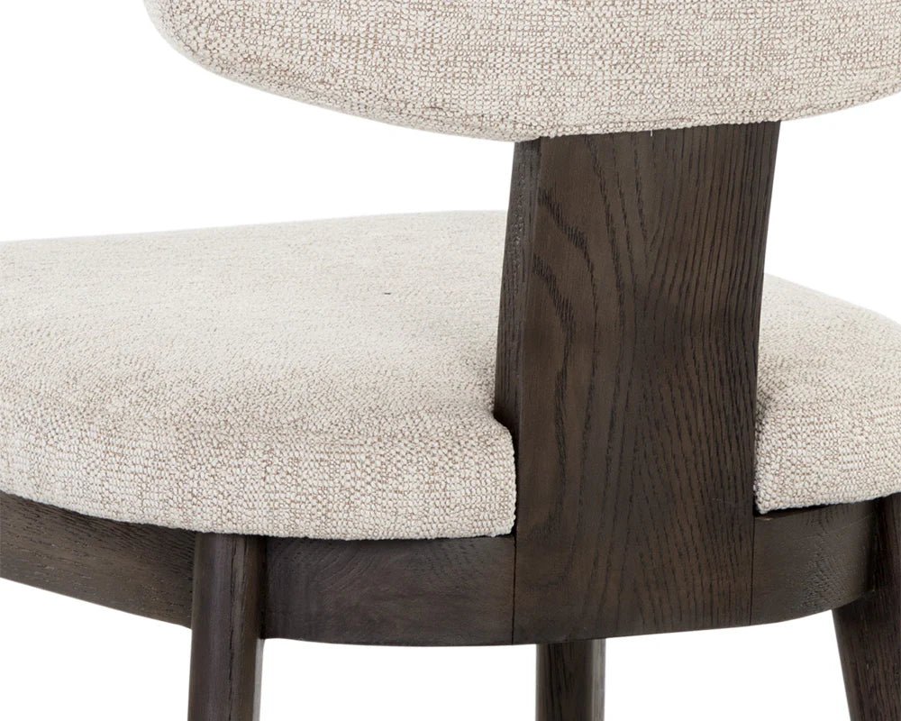 Rickett Dining Chair - Dark Brown - Dove Cream - Central Designs