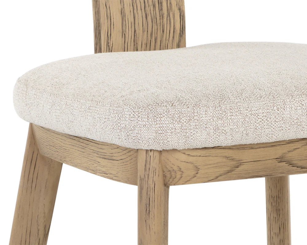 Rickett Dining Chair - Weathered Oak - Dove Cream - Central Designs