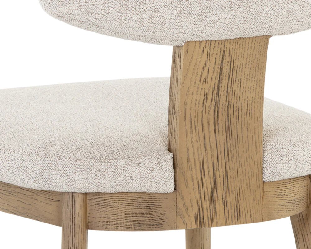 Rickett Dining Chair - Weathered Oak - Dove Cream - Central Designs