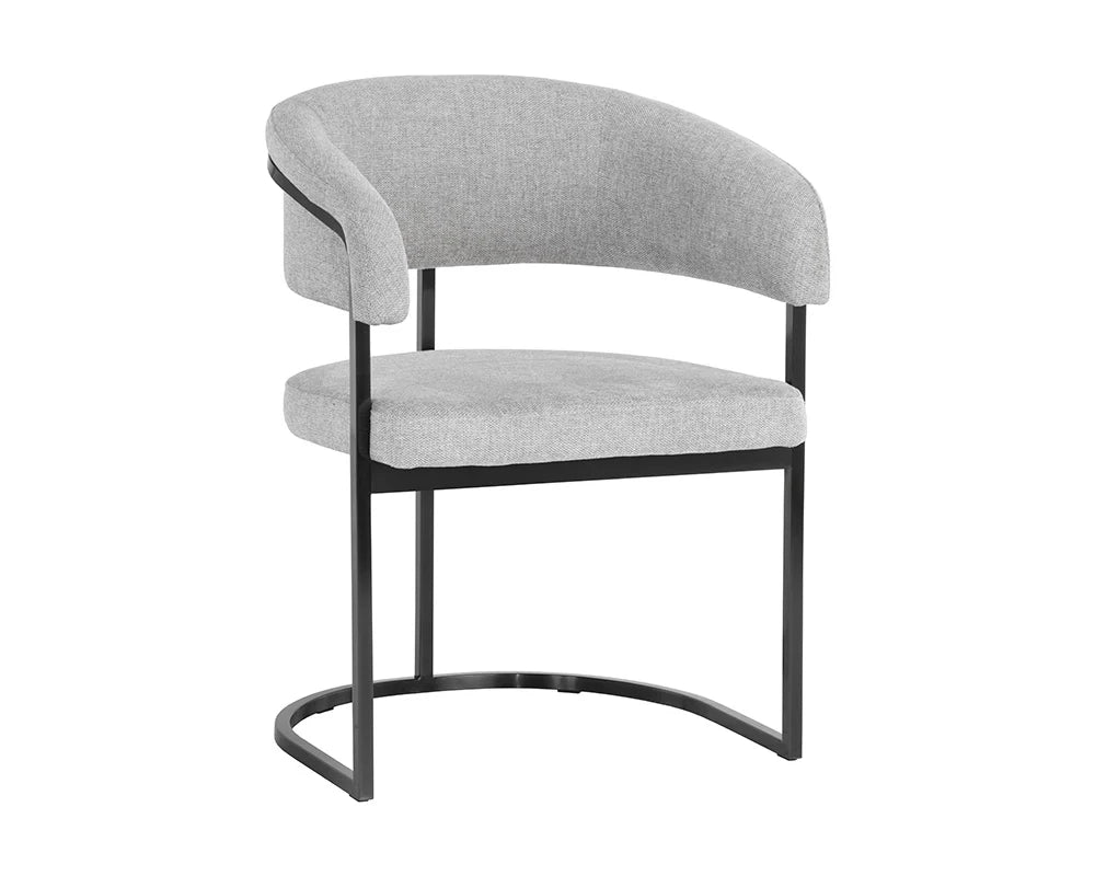 Marris Dining Armchair - Gunmetal - Belfast Heather Grey - Central Designs