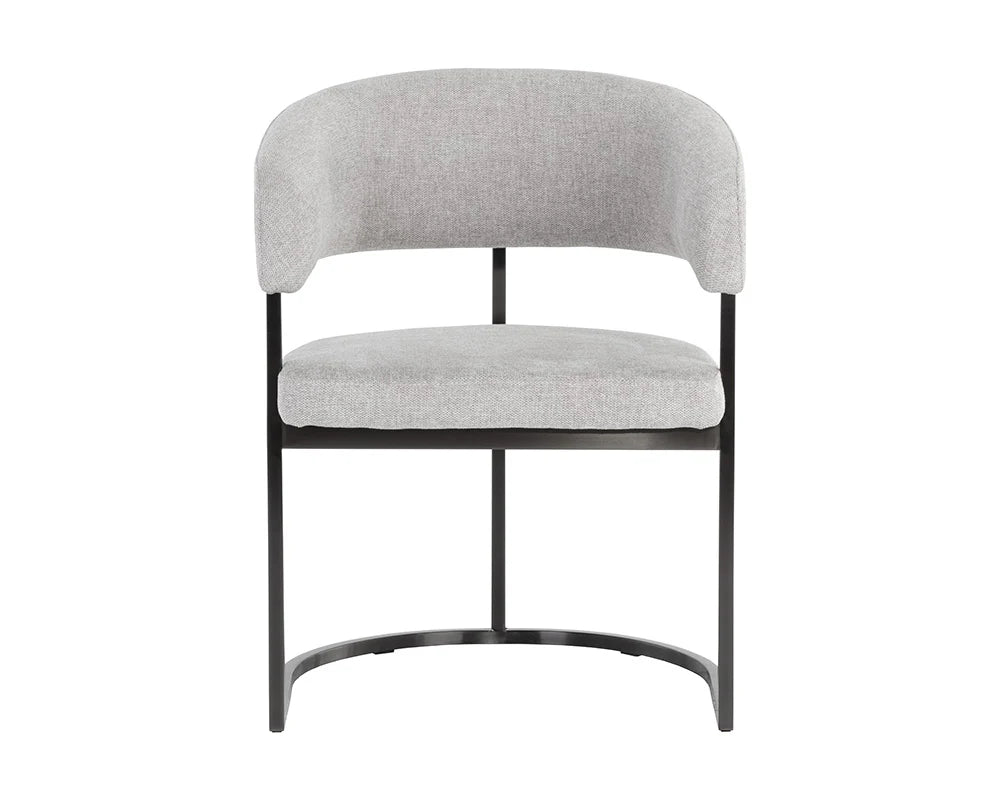 Marris Dining Armchair - Gunmetal - Belfast Heather Grey - Central Designs