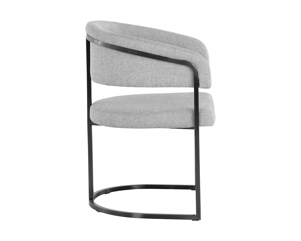 Marris Dining Armchair - Gunmetal - Belfast Heather Grey - Central Designs