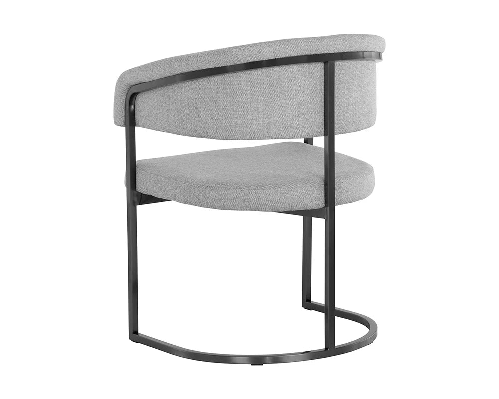 Marris Dining Armchair - Gunmetal - Belfast Heather Grey - Central Designs