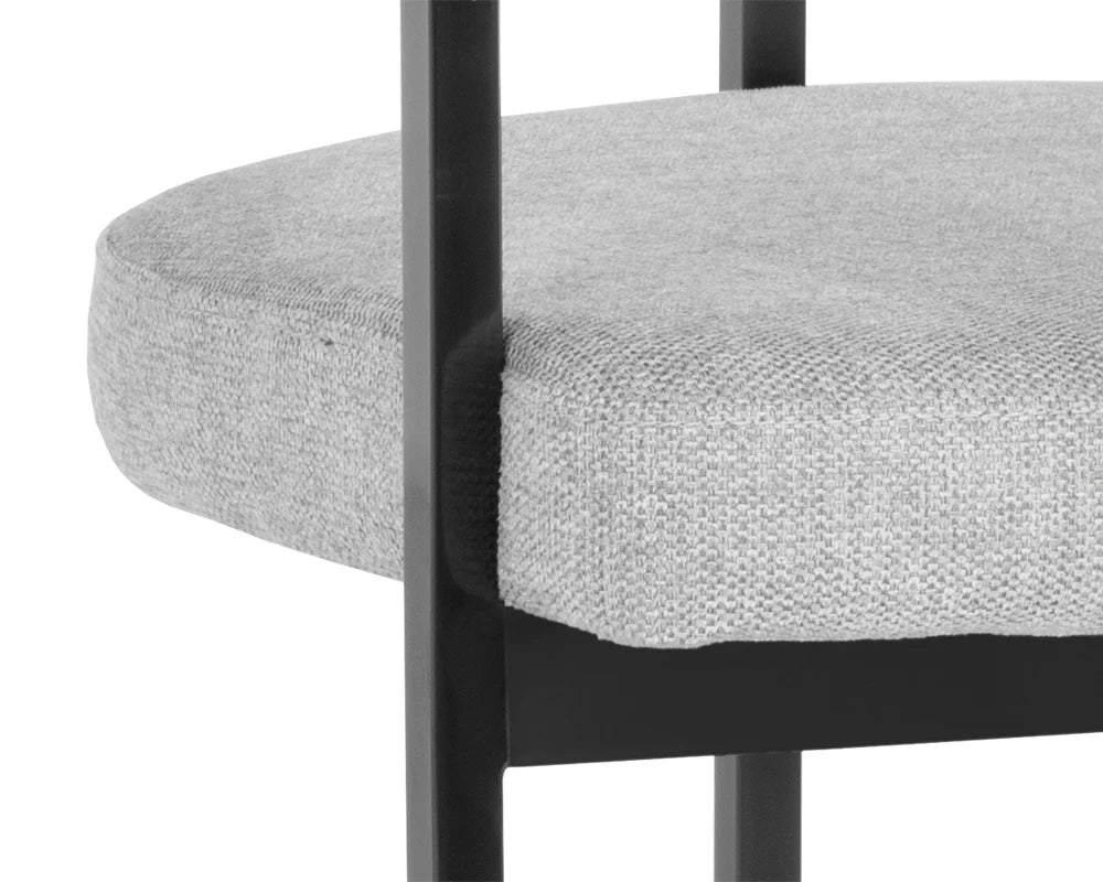 Marris Dining Armchair - Gunmetal - Belfast Heather Grey - Central Designs