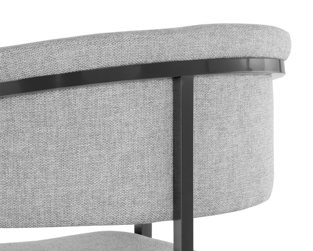 Marris Dining Armchair - Gunmetal - Belfast Heather Grey - Central Designs