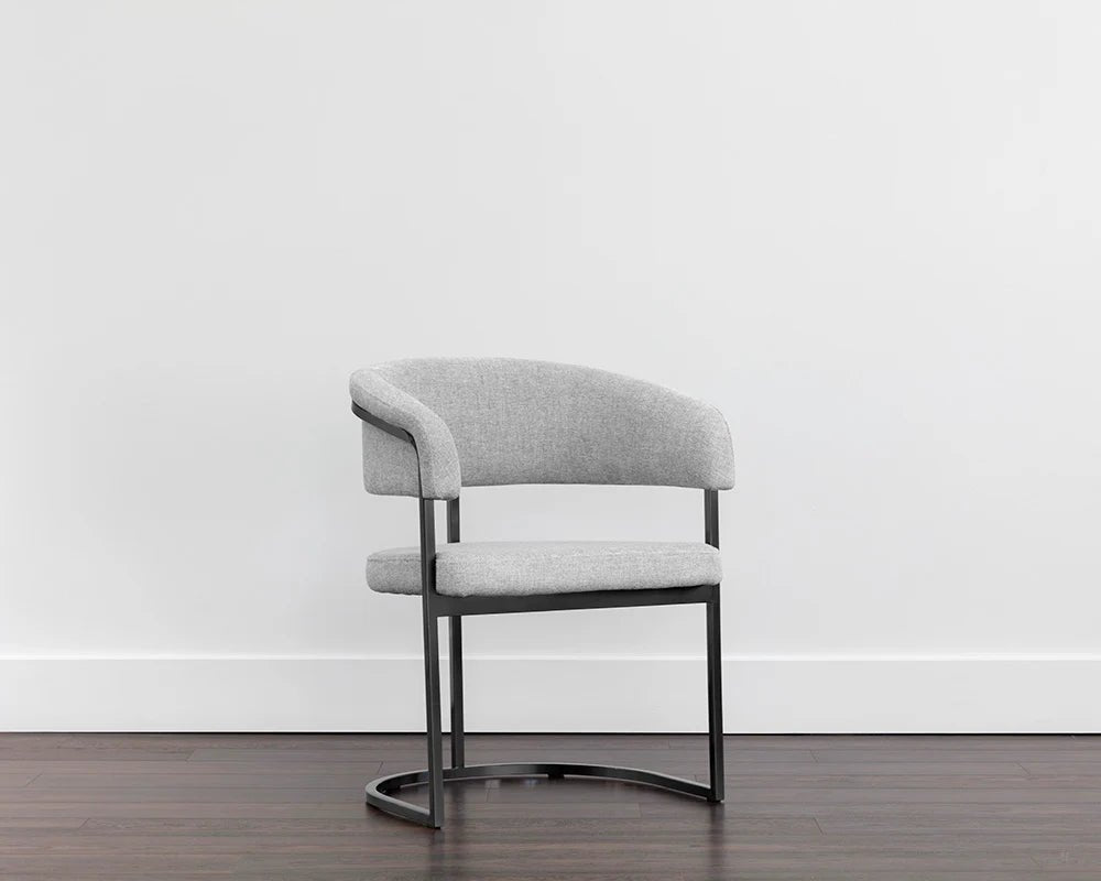 Marris Dining Armchair - Gunmetal - Belfast Heather Grey - Central Designs