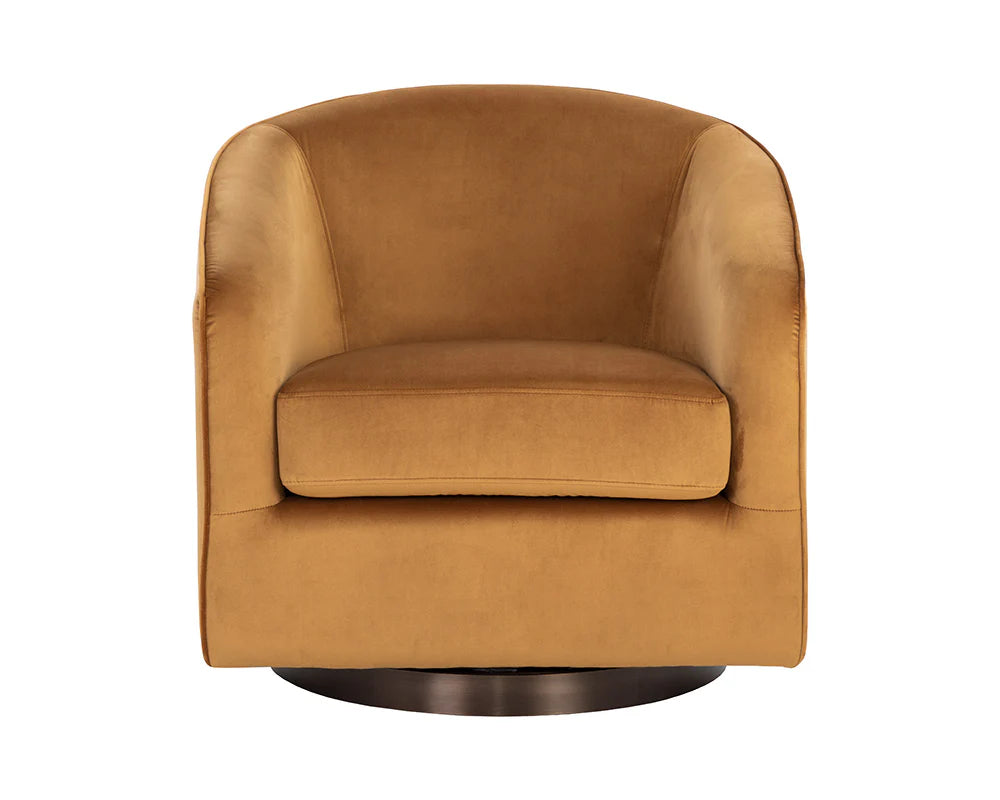 Hazel Swivel Lounge Chair - Dark Bronze - Gold Sky