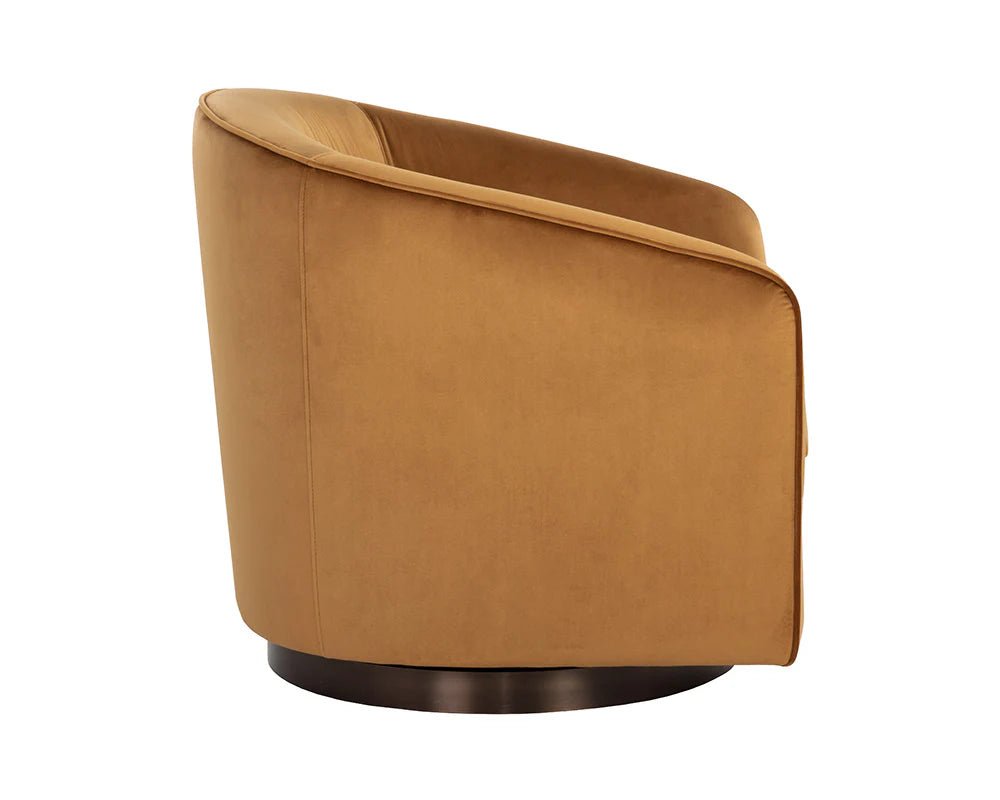 Hazel Swivel Lounge Chair - Dark Bronze - Gold Sky - Central Designs