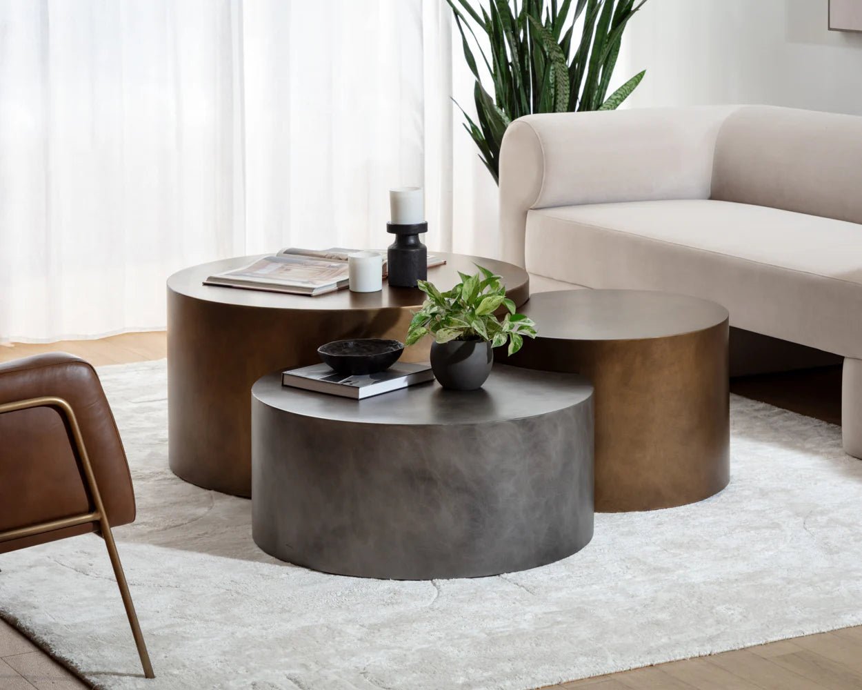 Neo Nesting Coffee Table - Antique Brass - Central Designs