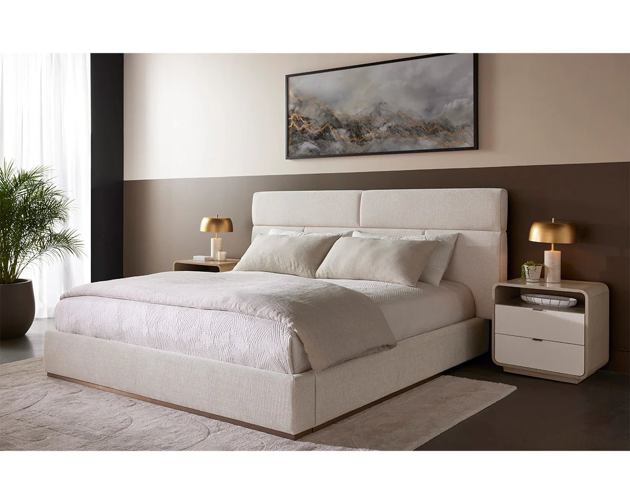 Beckham Bed - King - Chacha Cream - Central Designs