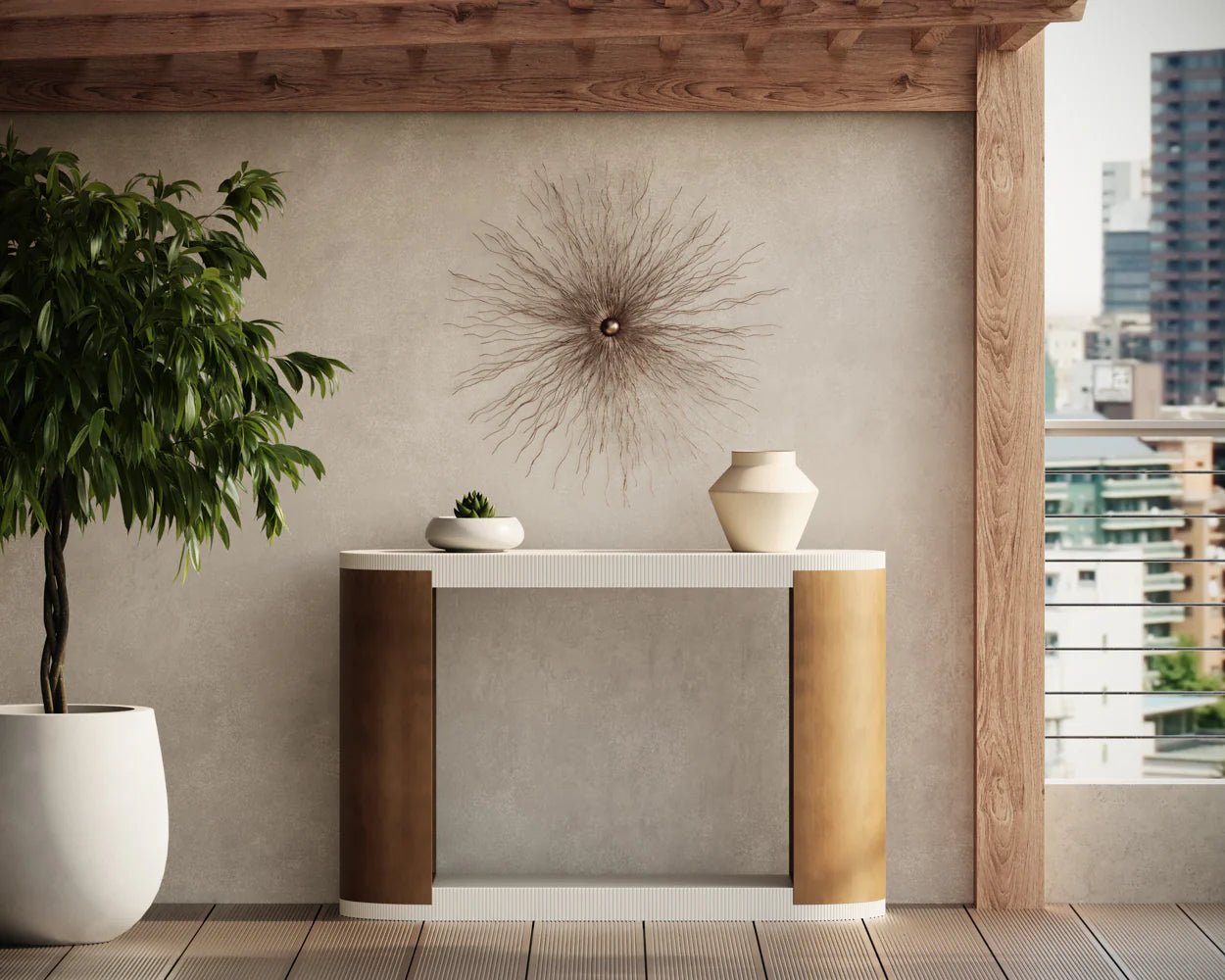 Cavette Console Table - White - Central Designs