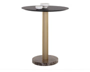 Monaco Bar Table - Gold - Grey Marble / Charcoal Grey - Central Designs