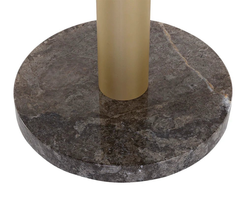 Monaco Bar Table - Gold - Grey Marble / Charcoal Grey - Central Designs