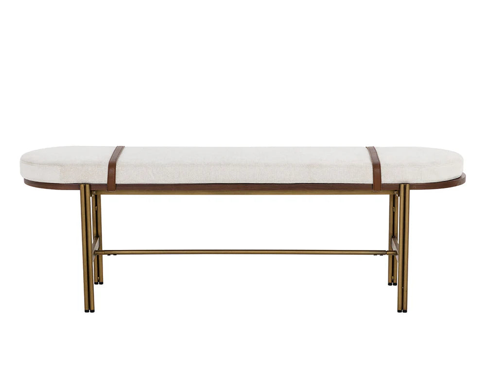 Elaine Bench - Polo Club Muslin / Bravo Cognac