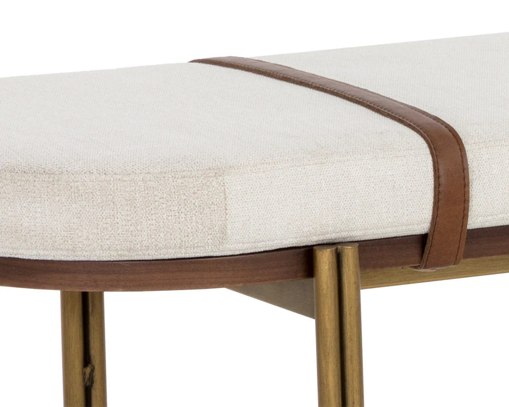 Elaine Bench - Polo Club Muslin / Bravo Cognac