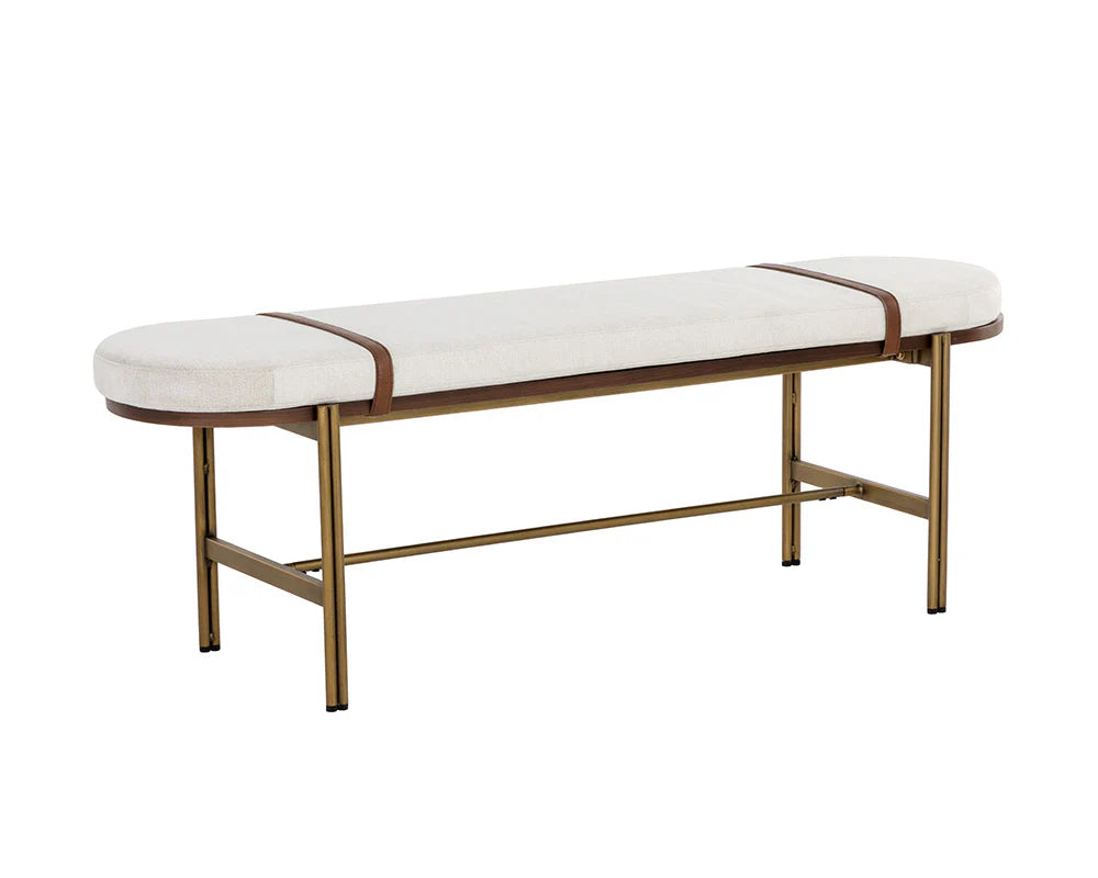 Elaine Bench - Polo Club Muslin / Bravo Cognac