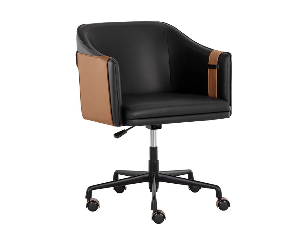 Carter Office Chair - Napa Black / Napa Cognac - Central Designs
