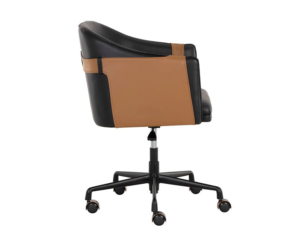 Carter Office Chair - Napa Black / Napa Cognac - Central Designs