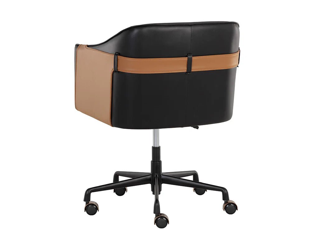 Carter Office Chair - Napa Black / Napa Cognac - Central Designs