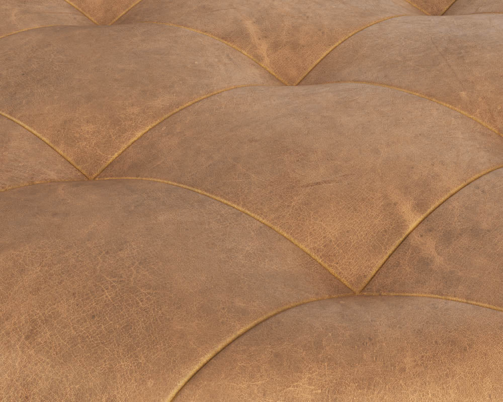 Nilda Ottoman - Camel Leather - Central Designs