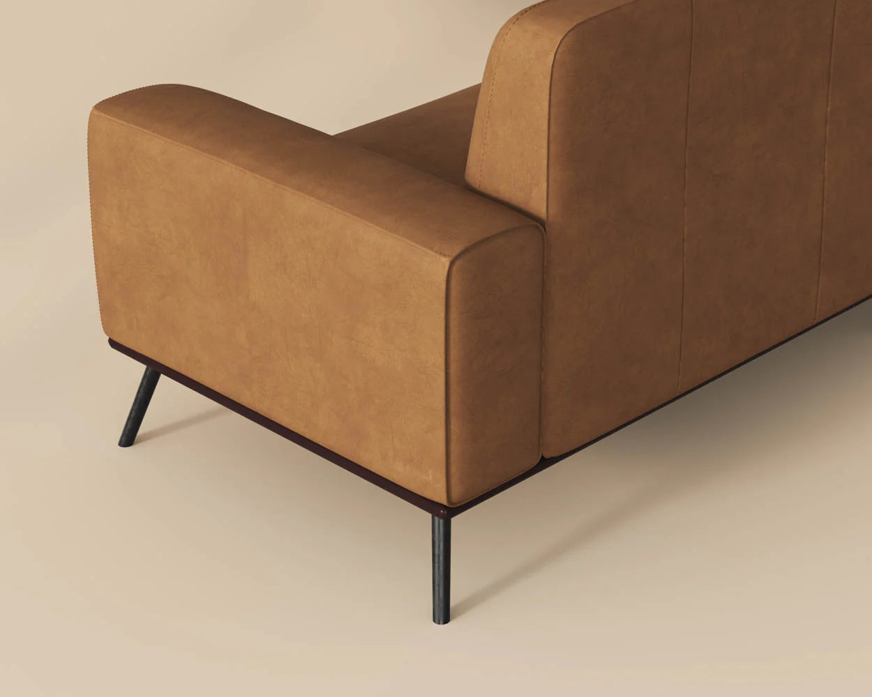 Brandi Sofa Chaise - Raf - Camel Leather