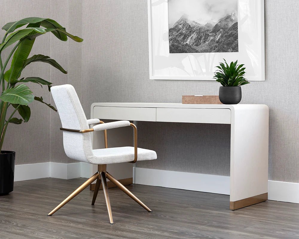 Ilona Desk - Oyster Shagreen - Central Designs