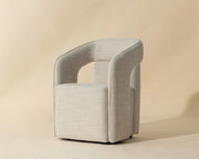 Kendrick Wheeled Dining Armchair - Moto Stucco - Central Designs