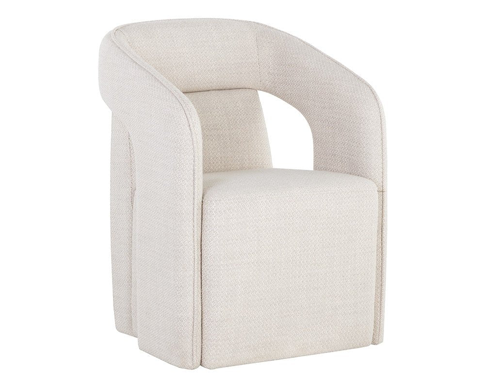 Kendrick Wheeled Dining Armchair - Moto Stucco - Central Designs