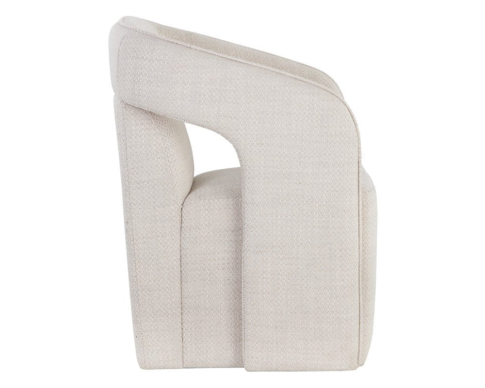 Kendrick Wheeled Dining Armchair - Moto Stucco - Central Designs