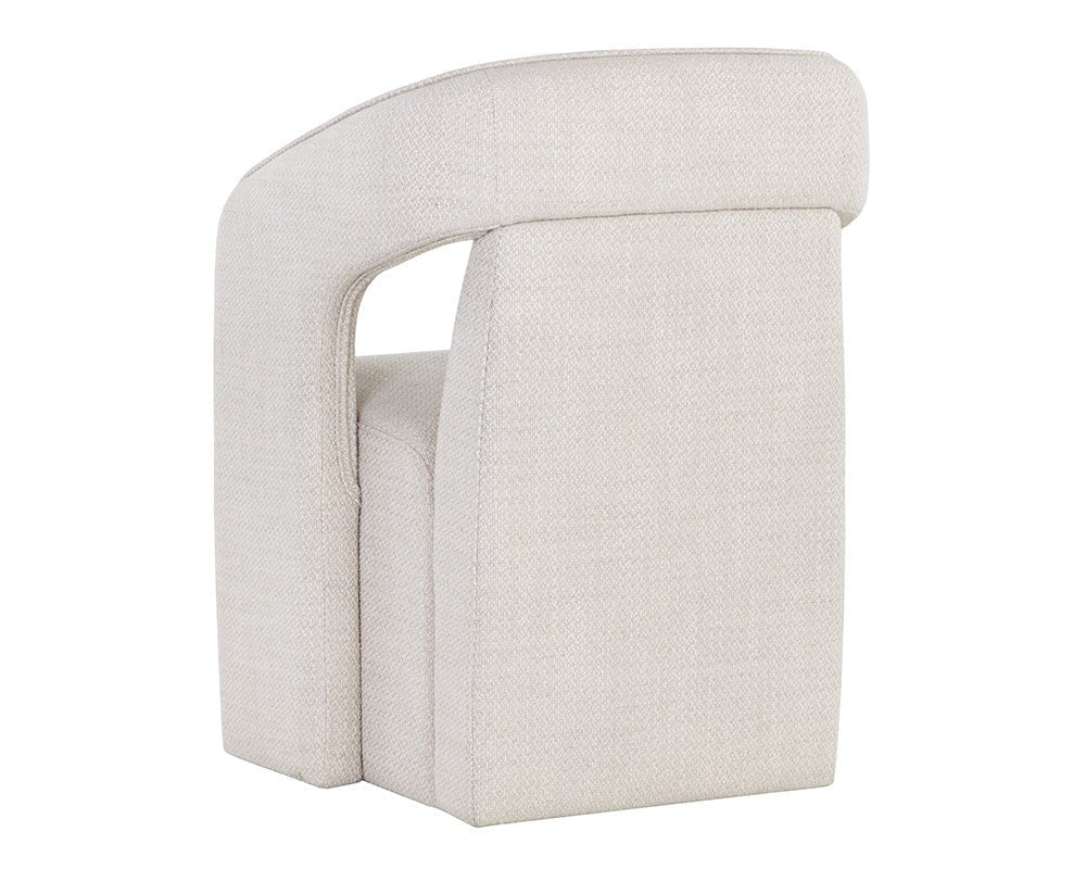 Kendrick Wheeled Dining Armchair - Moto Stucco - Central Designs