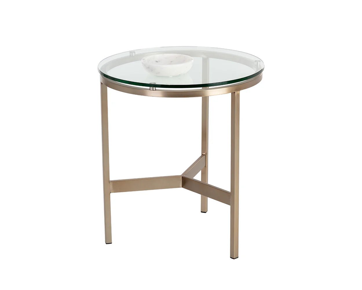 Flato End Table - Antique Brass - Central Designs