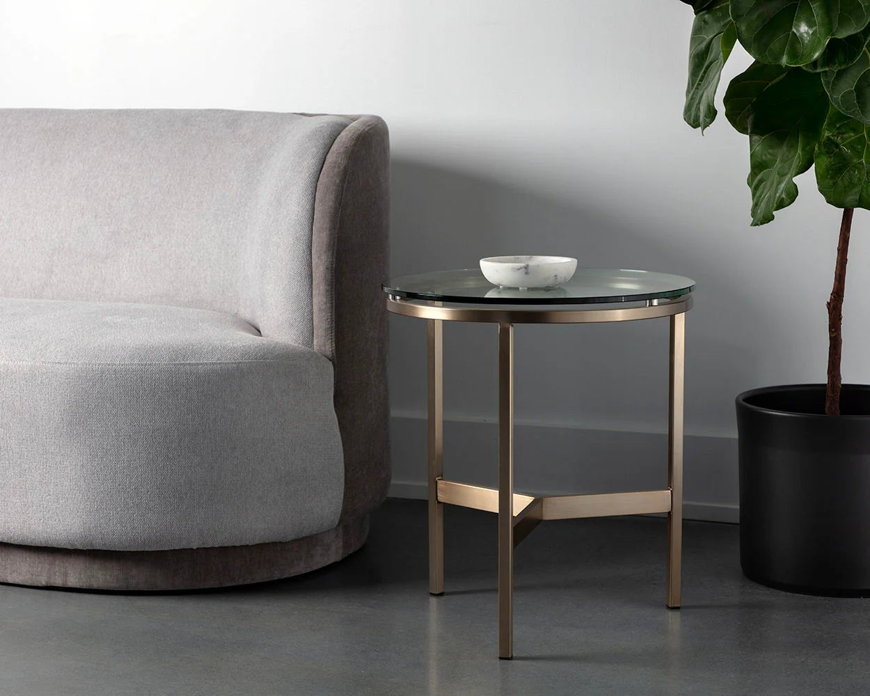 Flato End Table - Antique Brass - Central Designs