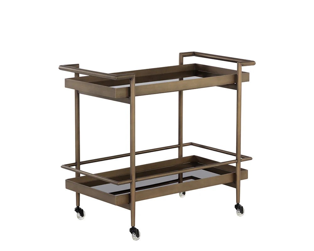 Livingston Bar Cart - Antique Brass - Central Designs