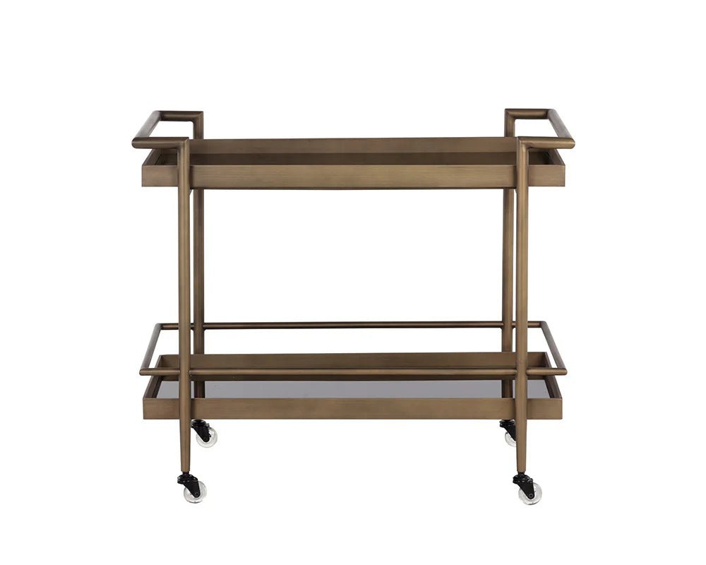 Livingston Bar Cart - Antique Brass - Central Designs