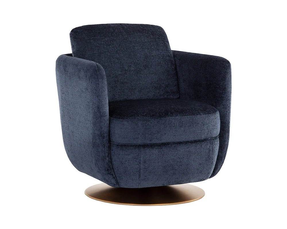 Gilley Swivel Lounge Chair - Bergen Navy - Central Designs