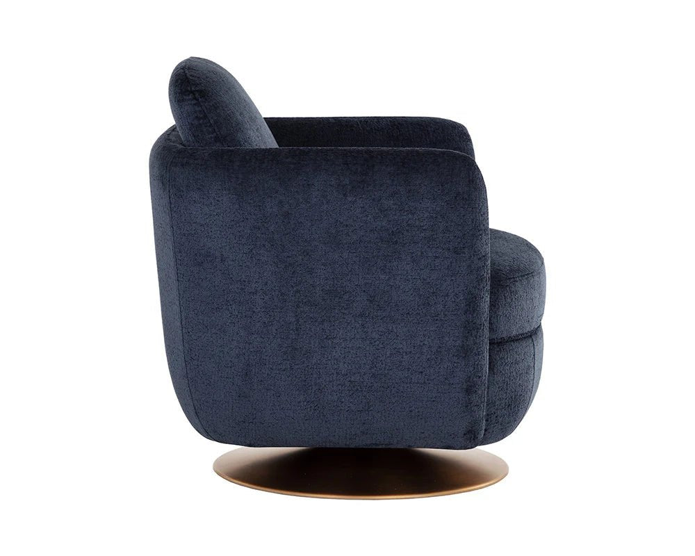 Gilley Swivel Lounge Chair - Bergen Navy - Central Designs