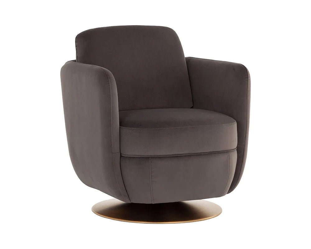Gilley Swivel Lounge Chair - Meg Ash - Central Designs