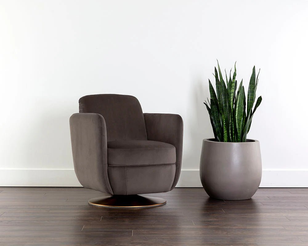 Gilley Swivel Lounge Chair - Meg Ash - Central Designs