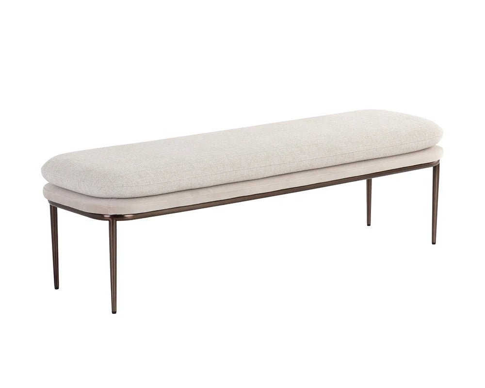 Koffi Bench - Dark Bronze - Chacha Cream / Meg Taupe - Central Designs