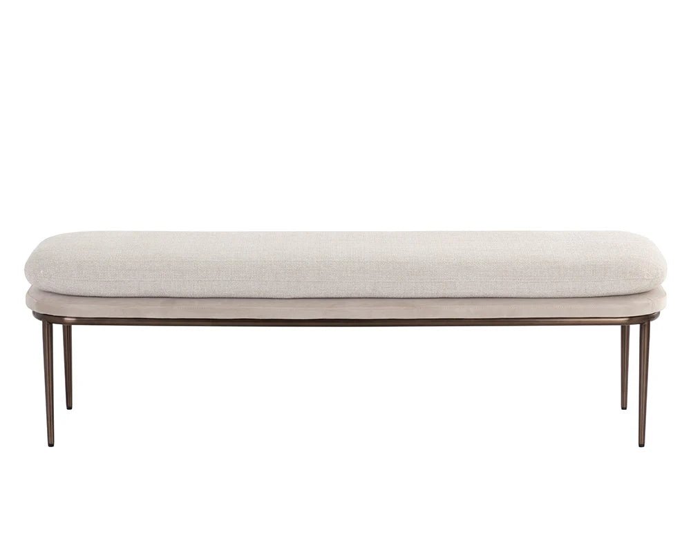 Koffi Bench - Dark Bronze - Chacha Cream / Meg Taupe - Central Designs
