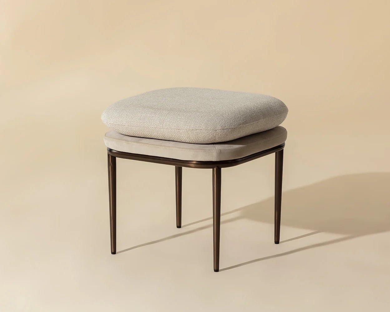 Koffi Stool - Dark Bronze - Chacha Cream / Meg Taupe - Central Designs